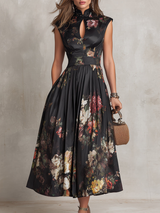 Aurélie™ | Robe midi fluide à imprimé floral