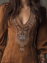 Robe courte effet suédine