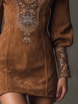 Robe courte effet suédine