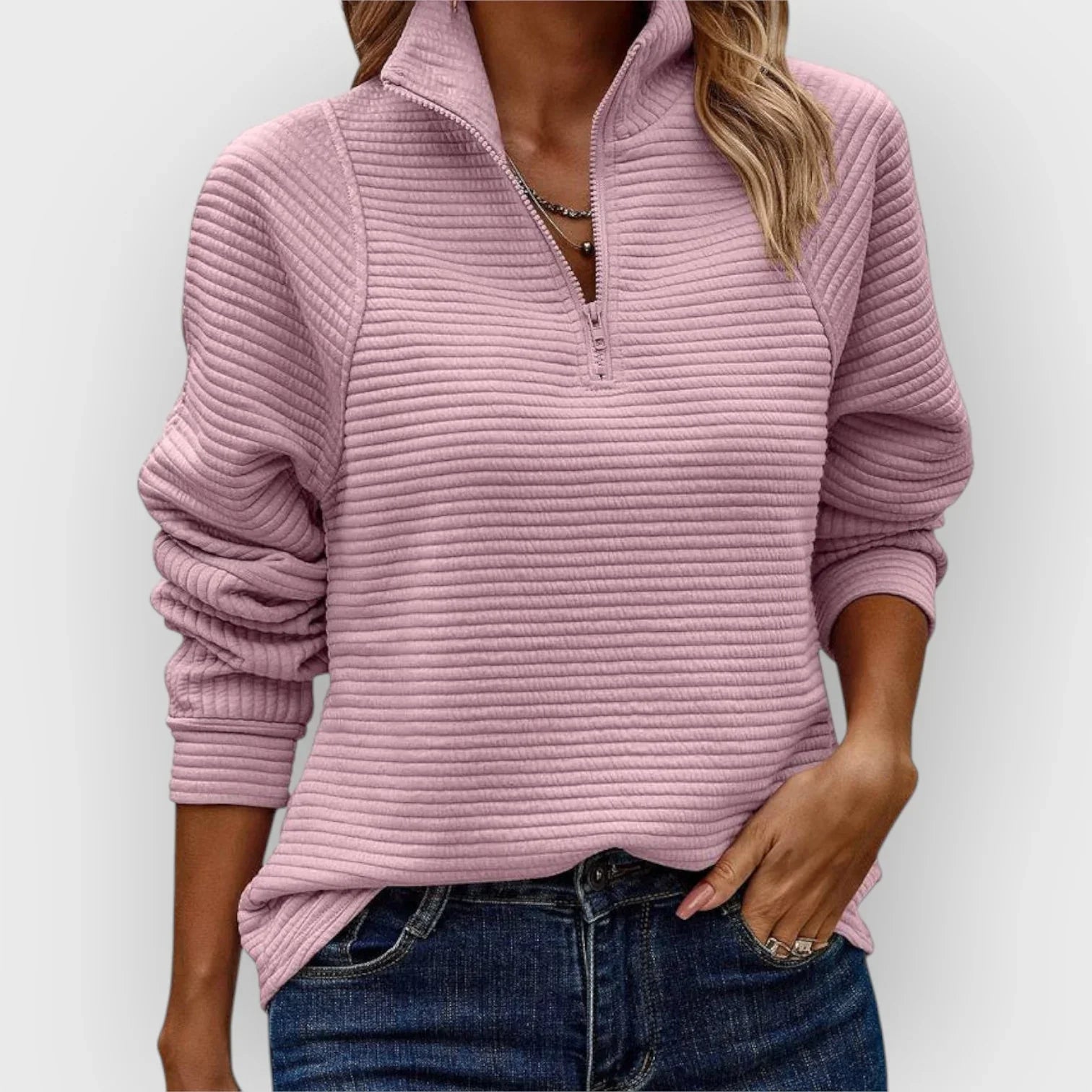 Ivy | Pull Chic Décontracté à Col Zippé