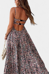 Reyna | Robe Maxi Fleurie à Dos Nu