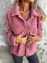 Veste boutonnée en maille douce avec poches plaquées