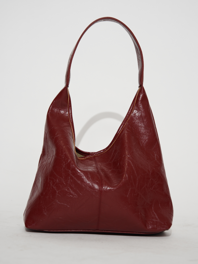 Sac à main rouge femme en simili cuir, vue frontale